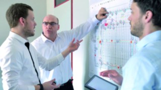 Potențialul de accident este identificat cu Linde Safety Scan Prezentare Linde Safety Scan pe un perete