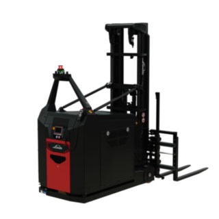 Acest transpalet automatizat, cu contragreutate, pentru înălțimi mari de ridicare I-MATIC AC core este echipat cu o furcă dublă pentru preluarea simultană a doi paleți.