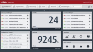 Dashboardul software-ului de management al flotei connect:desk de la Linde Material Handling este centrala de comunicare a programului.