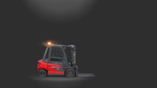 Indicator luminos de avertizare utilizat pe un stivuitor cu electric.