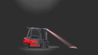 Linde TruckSpot utilizat pe un stivuitor electric.