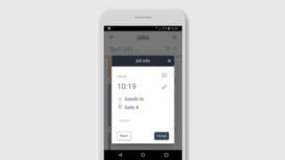 Operatorii pot accepta comenzi prin intermediul aplicației. Afișare pe smartphone cu aplicația Linde Truck Call
