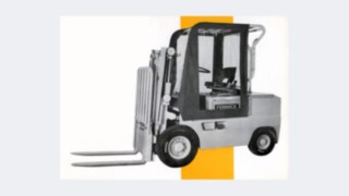 Model mai vechi de stivuitor marca Fennwick Model mai vechi de stivuitor marca Fennwick, cumpărat de Linde Material Handling în 1984