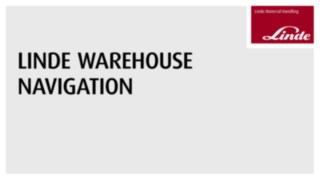 Animație cu modul de funcționare al sistemul de navigare pe culoare foarte înguste, disponibil opțional, pentru stivuitorul combi Linde K.