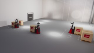 Exemplu de transport automat de la podea la podea