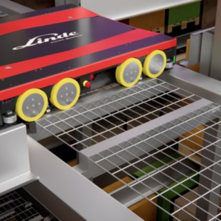 Cărucior al sistemului de rafturi de tip Shuttle pentru paleții S-MATIC cube de la Linde Material Handling